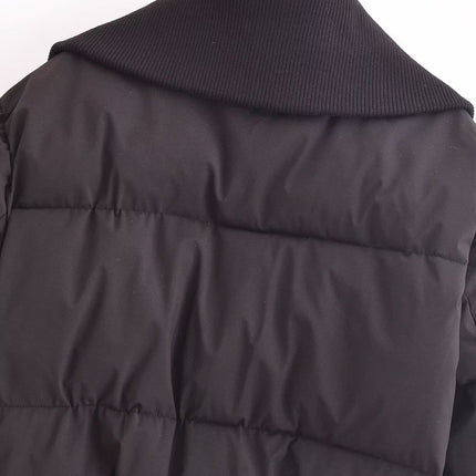 Street-style Ribbed Cotton-padded Jacket