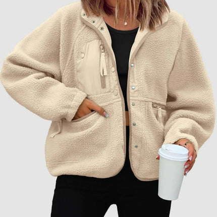 Short Cardigan Plush Jacket Lamb Wool Coat