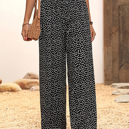 Printed Loose-Fitting SpringSummer Casual Stretch Waist Elastic Pants