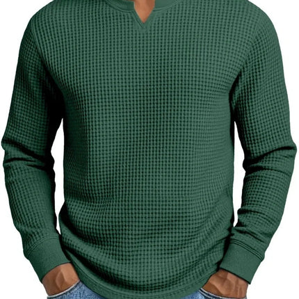 Men's Slim-fit Casual Long-sleeve V-neck Top