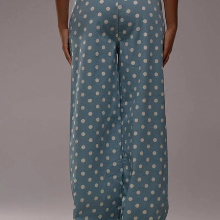 Casual Polka Dot Mid-rise Non-stretch Jeans