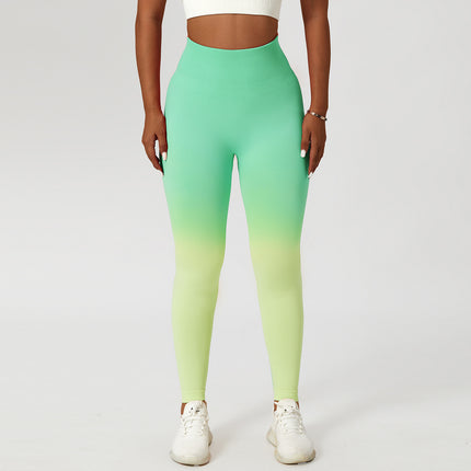Gradient Fitness High Waist Sportswear Tight Outdoor Pants