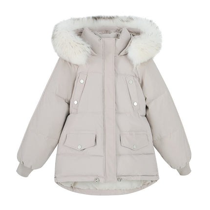 Women's Cotton-padded Coat With A Thickened Large Fur Collar