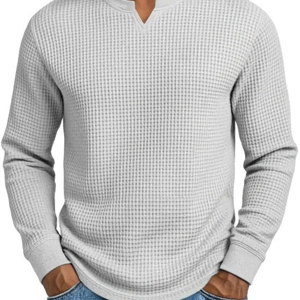 Men's Slim-fit Casual Long-sleeve V-neck Top