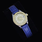 White Face Blue Ribbon Watch
