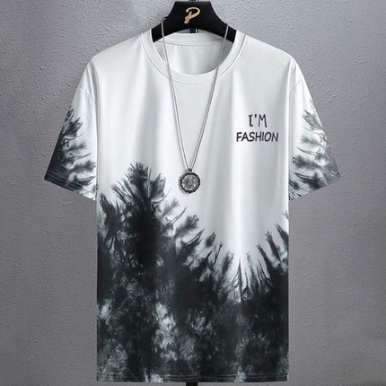 Gradient Half-length Sleeve Versatile Casual T-shirt