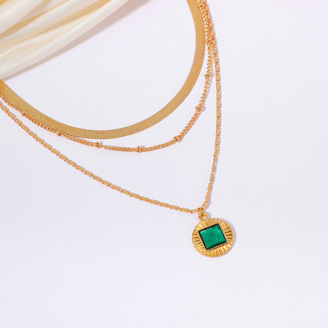Vintage Emerald Pendant Necklace For Women