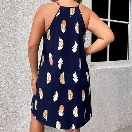 Modern Women’s Strap V-Neck Loose Comfortable Dress