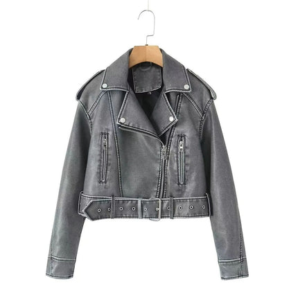 Bestselling Street-style Retro Turn-down Collar Loose Washed Jacket