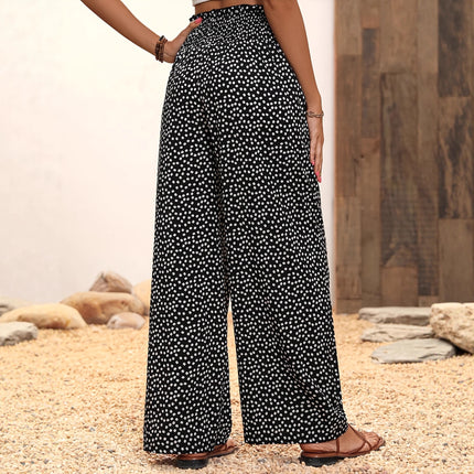 Printed Loose-Fitting SpringSummer Casual Stretch Waist Elastic Pants