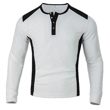 Mens Long-sleeve Sweatshirt With Patchwork Jacquard Design Loose Fit