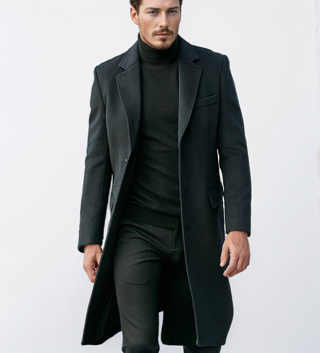 Men's Long-sleeved Wool Coat For Autumn And Winter