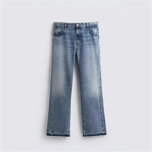Slim-fit Washed Denim Jeans With Pocket Detailing