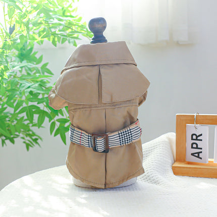 Stylish Khaki Trench Coat for Pets and Couples