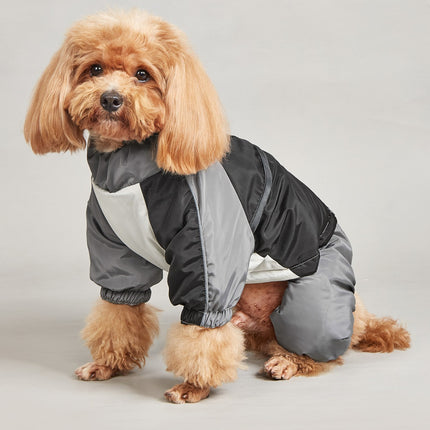 Pet Winter Color Matching Cotton-padded Clothes Dog Medium Large Dog Warm And Comfortable