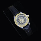 Black Face Black Strap Watch 2