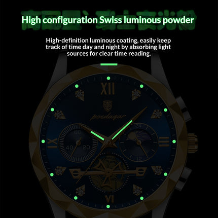 Mens Waterproof Luminous Multifunctional Fashion Watch
