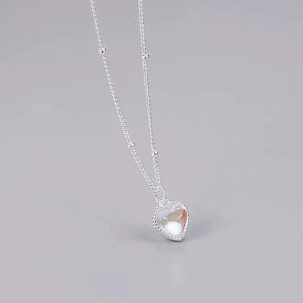 Japan-Korea Style Loving-Heart Gradient Color Pendant Necklace For Women
