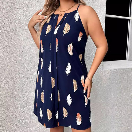 Modern Women’s Strap V-Neck Loose Comfortable Dress