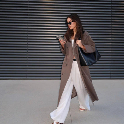 Sophisticated Windbreaker Coat Womens Mid-Length Casual Blazer For Shorter Frames Coats
