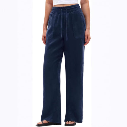 Women's Cotton-Linen Casual Wide-Leg Pants