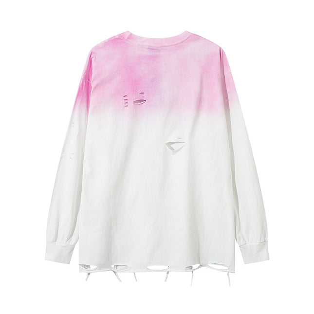 Tie-dye Gradient Long-Sleeve T-Shirt For Men