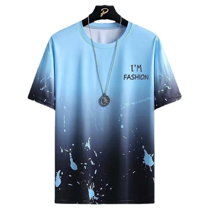 Gradient Half-length Sleeve Versatile Casual T-shirt