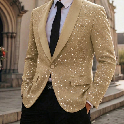 Men's Suit Casual Shiny Banquet Party Outerwear