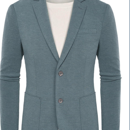 Business-Casual Printed Blazer With Double Buttons