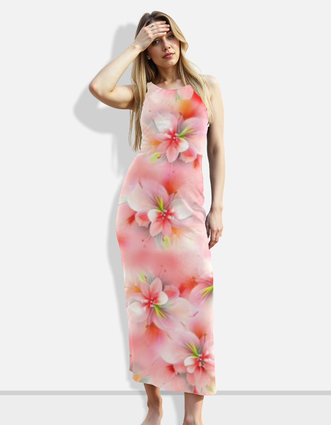 Women's Bodycon Dress  Pink Floral Summer Style  Stridex Clothing