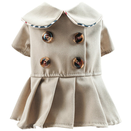 Stylish Khaki Trench Coat for Pets and Couples