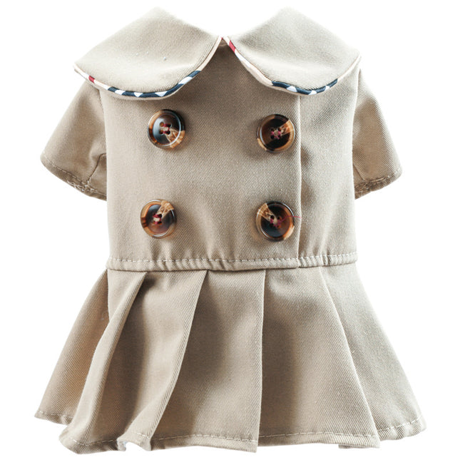 Stylish Khaki Trench Coat for Pets and Couples
