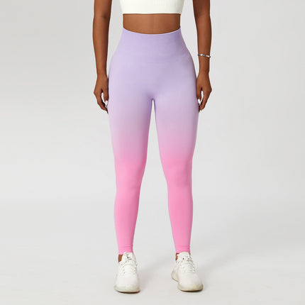 Gradient Fitness High Waist Sportswear Tight Outdoor Pants