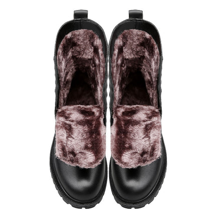 Men's Leather Winter Fleece-Lined British-Style Boots