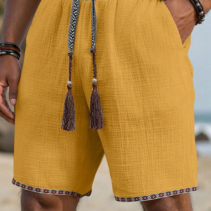 Loose-fitting Breathable Beach Pants With A Trendy Ethnic-style Drawstring Design