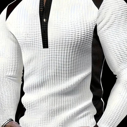 Mens Long-sleeve Sweatshirt With Patchwork Jacquard Design Loose Fit