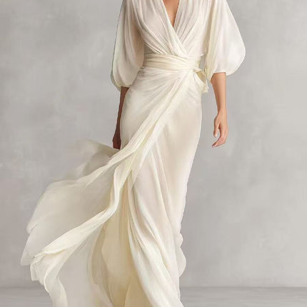 Slim-Fit Long Dress for Women in European and American Style